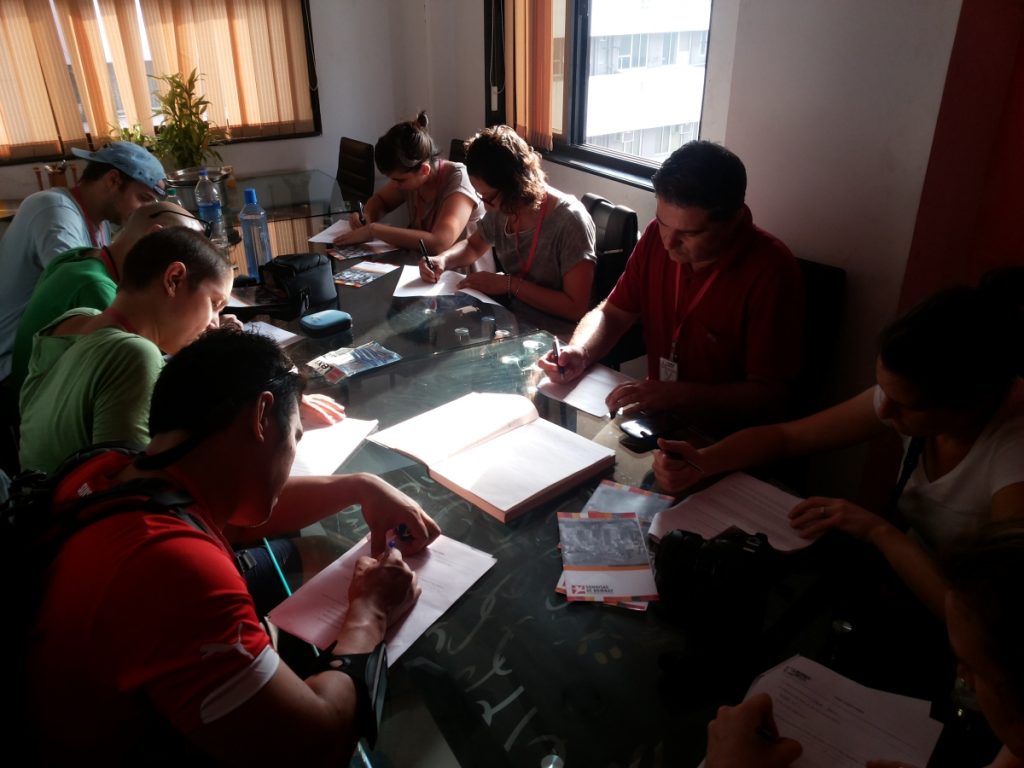 Visitors penning down their experience at Mumbai Smiles