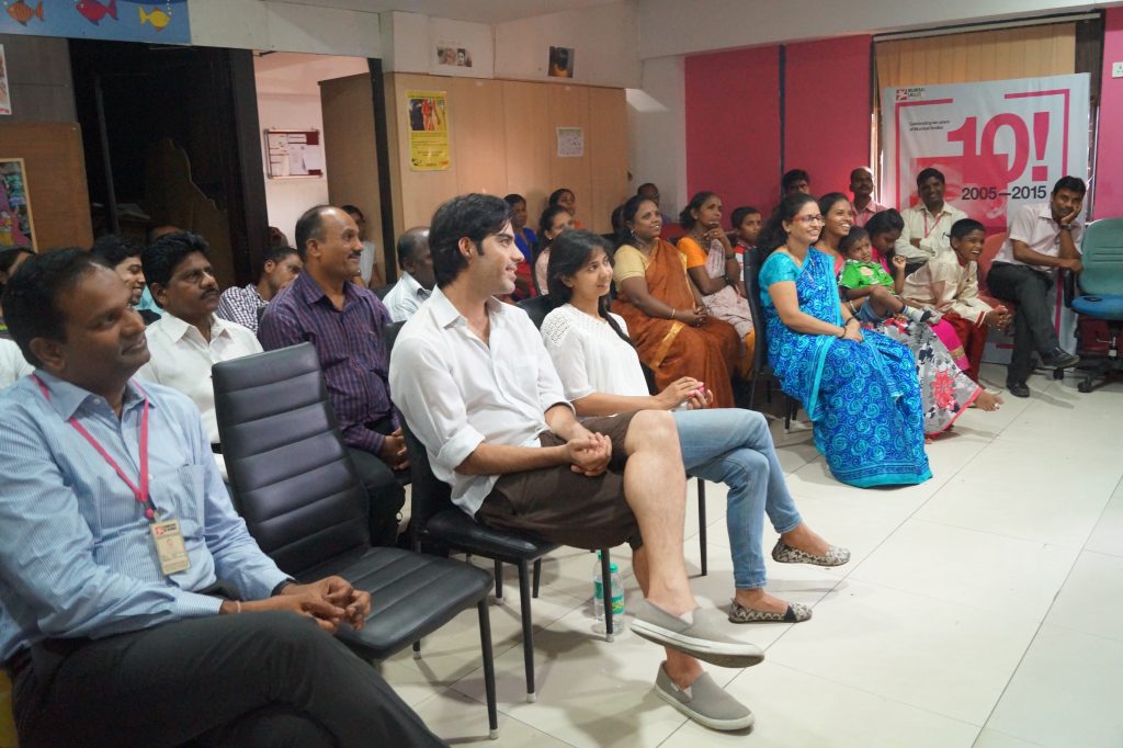 Director, Mr. Rahul Ved Prakash & the crew delightfully watching the movie  