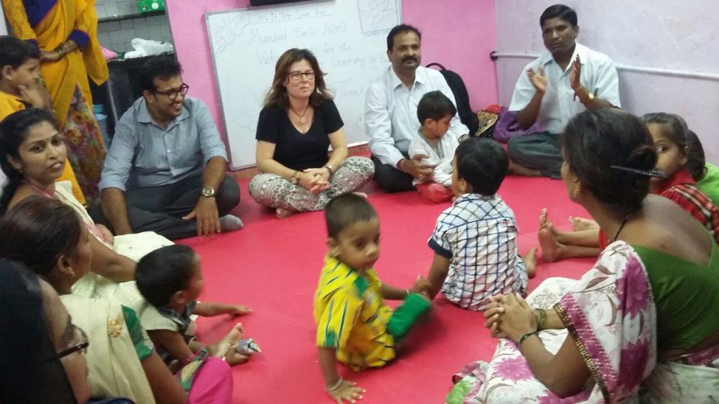 General Director, Ms. Alexandra Haglund & Executive Director India, Mr. Narendra Kumar Dundu interacting with kids