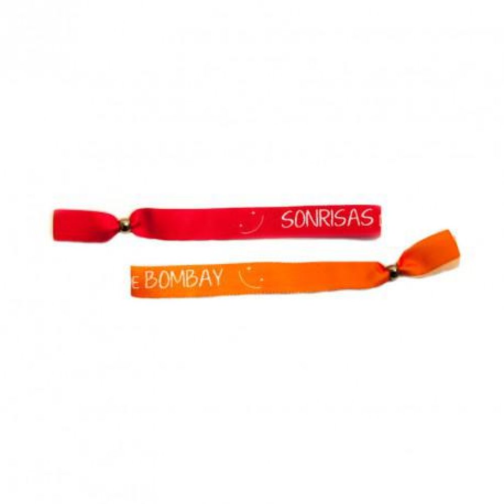 Pulseras de tela naranja o rosa