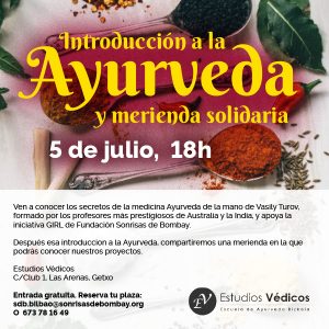 Introducción al Ayurveda y merienda solidaria @ Estudios Védicos