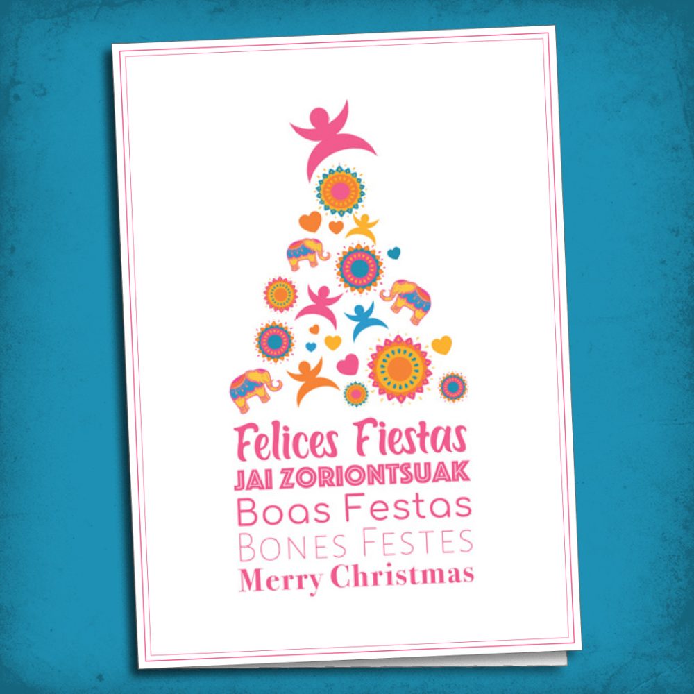 Postal solidaria Felices Fiestas