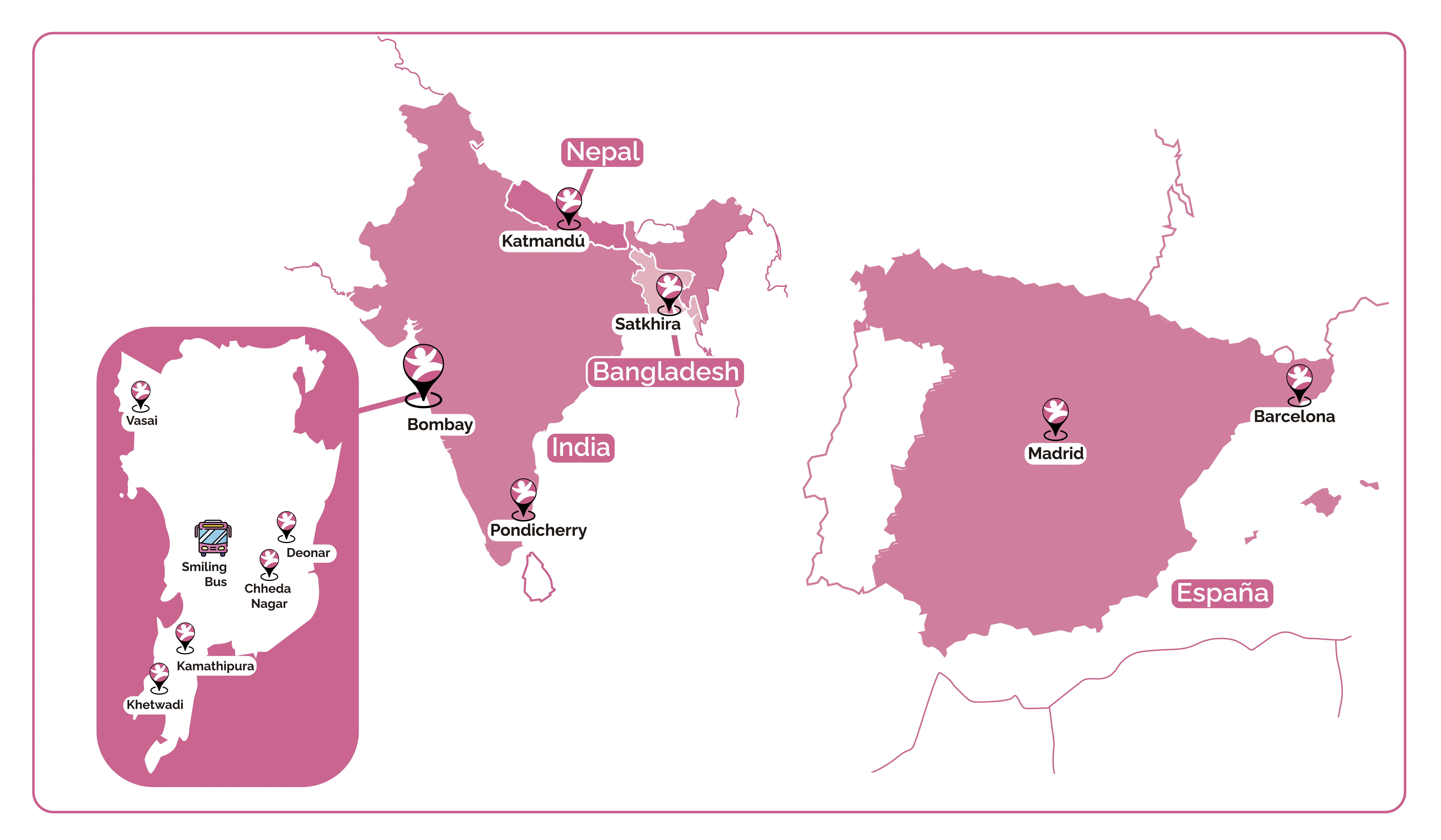 mapa de actuación Sonrisas de Bombay